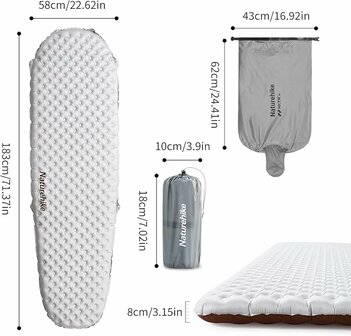 Naturehike TuYe R5.8 Ultralichte Opblaasbare Slaapmat &ndash; Mummy