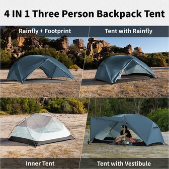 Mongar Base 3-persoons Tent 
