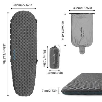 Naturehike TuYe R3.5 Ultralichte Opblaasbare Slaapmat &ndash; Mummy