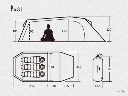 lightweight tunneltent 3p