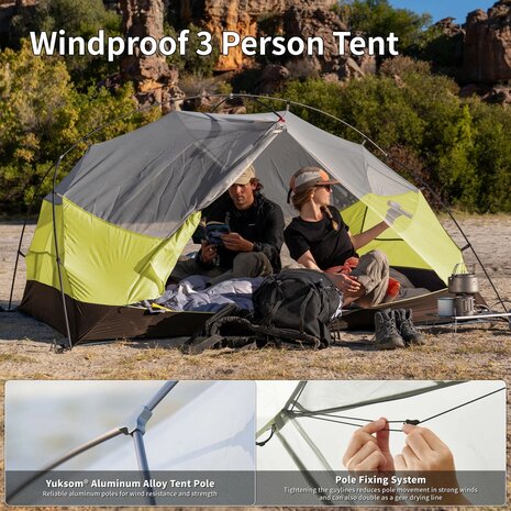 Mongar Base 3-persoons Tent 