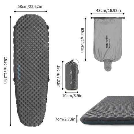 Naturehike TuYe R3.5 Ultralichte Opblaasbare Slaapmat &ndash; Mummy
