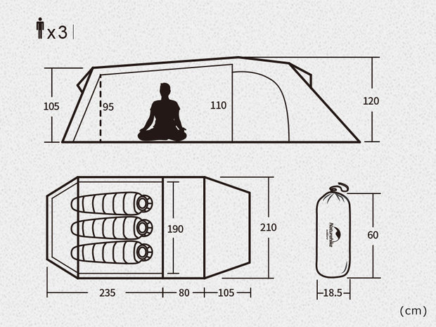 lightweight tunneltent 3p