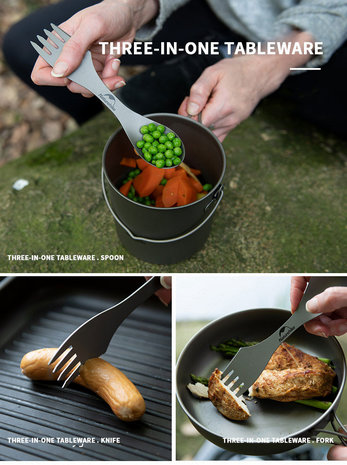 3 in 1 titanium cutlery